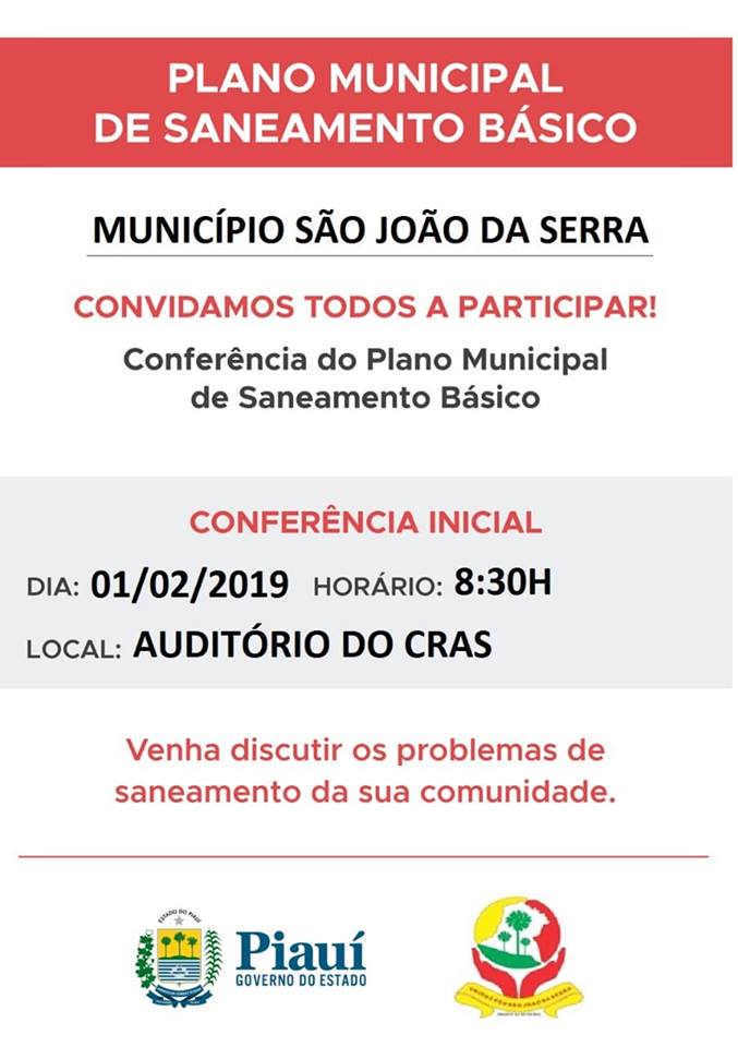 Convite para conferência sobre saneamento básico