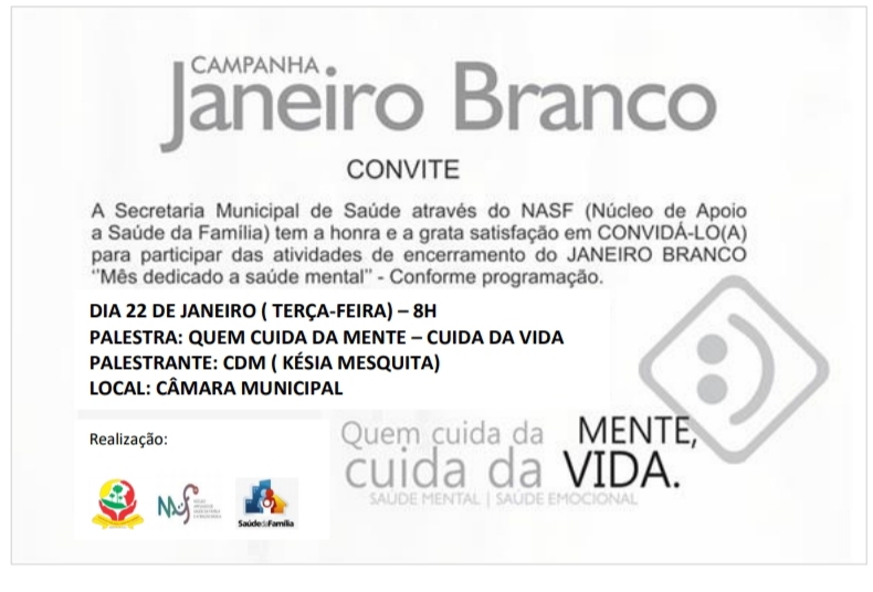 Prefeitura Municipal convida para Janeiro Branco